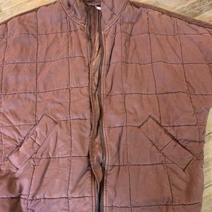 Free People Dolan Quilted Knit Jacket in Mauve